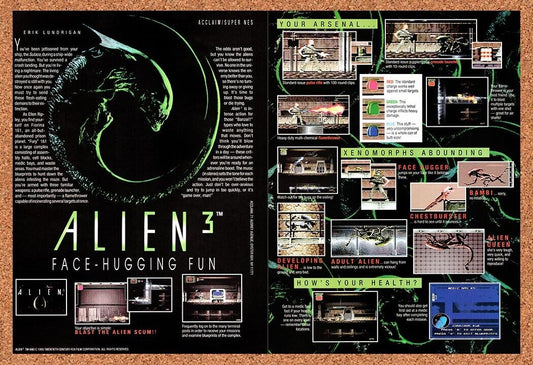 1992 Alien 3 SNES Original Advertisement / Retro Wall Art v1