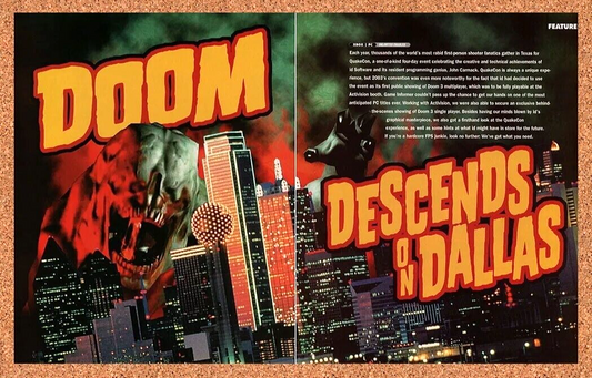 Doom Descends On Dallas Original 2004 Ad Authentic Cover Story Video Game Promo