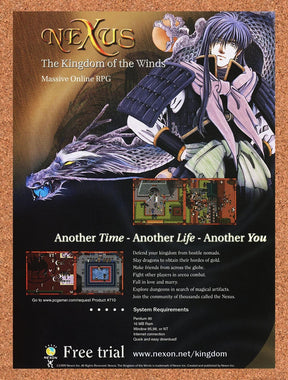 1999 Nexus The Kingdom Of The Winds PC Original Advertisement / Retro Promo v1