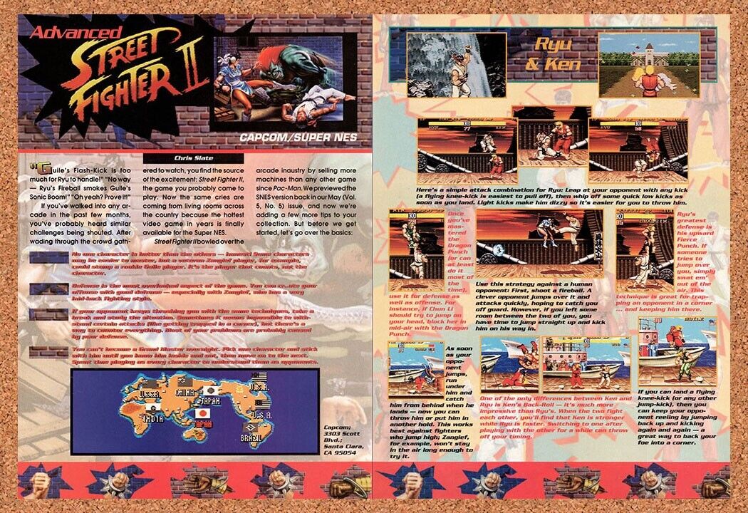 1991 Street Fighter II SNES Original Advertisement / Retro Wall Art v4