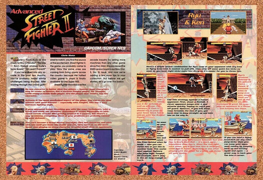 1991 Street Fighter II SNES Original Advertisement / Retro Wall Art v4