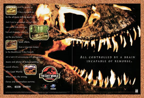 1997 The Lost World Jurassic Park PS1 Original Advertisement / Retro Wall Art v2