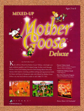 1995 Mixed-Up Mother Goose Deluxe PC Original Advertisement / Retro Promo v1