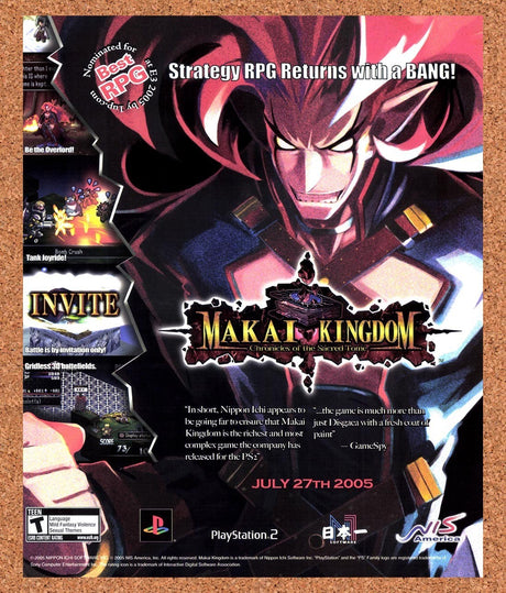 2005 Makai Kingdom Chronicles Of The Sacred Tome PS2 Original Advert / Promo v1
