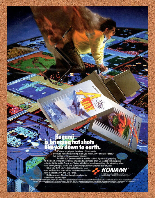 Konami NES Games Original 1989 Vintage Ad - Life Force Ajax Video Game Promo