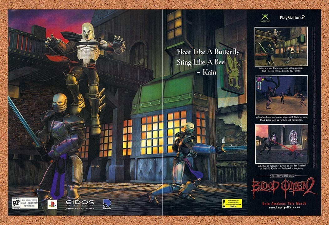 2002 Legacy Of Kain Blood Omen 2 PS2 Original Advertisement / Retro Promo v1