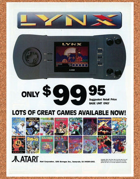 Atari Lynx Console Original 1993 Print Ad Authentic Video Game Promo Retro Art