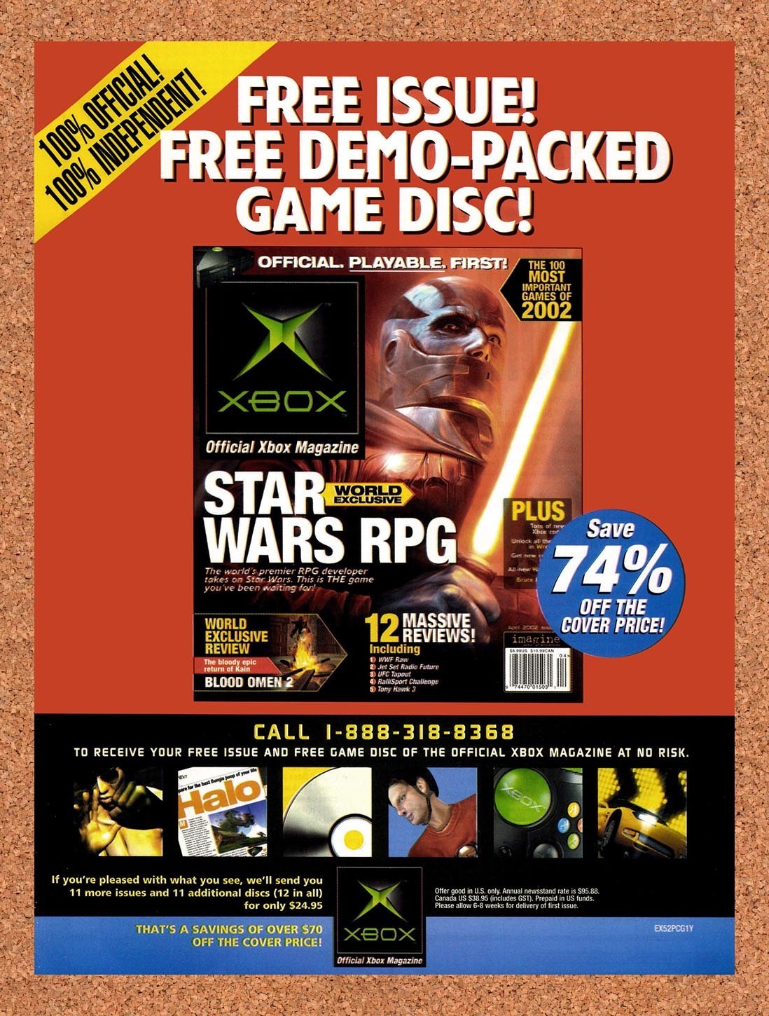2002 Microsoft Xbox Magazine Star Wars RPG Original Advertisement / Promo v7