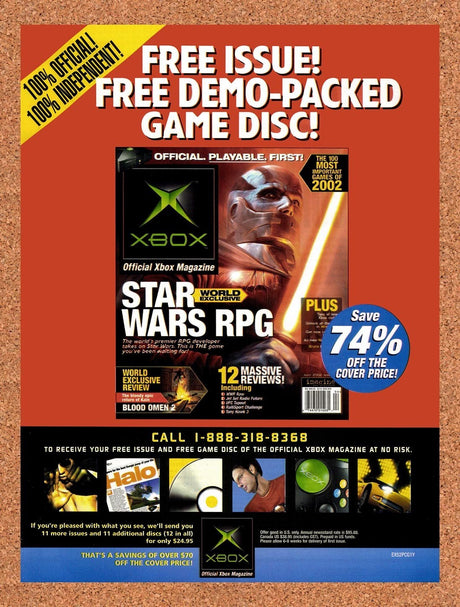 2002 Microsoft Xbox Magazine Star Wars RPG Original Advertisement / Promo v7
