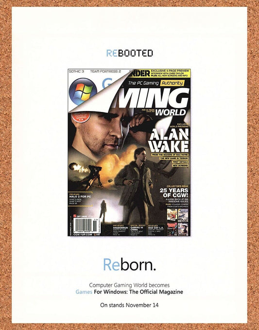 Original 2005 Alan Wake Games For Windows Vintage Ad - Video Game Art Promo