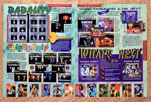 1993 Mortal Kombat II Finishing Moves Guide Original Ad / Retro Wall Art v10