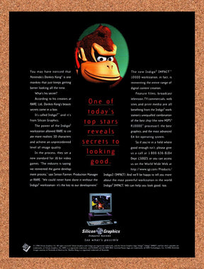 1996 Donkey Kong Silicon Graphics Indigo Original Advertisement / Retro Promo v1
