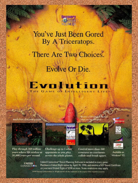 1997 Evolution The Game Of Intelligent Life Discovery PC Original Ad / Promo v1