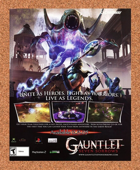 Gauntlet Seven Sorrows PS2 Original 2006 Ad Authentic RPG Video Game Promo
