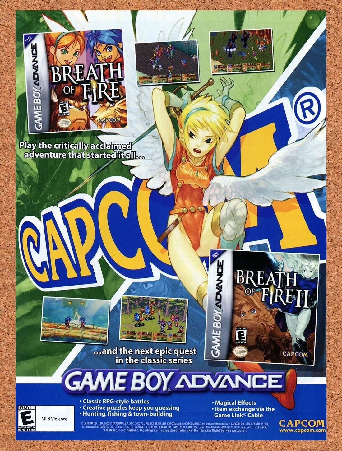 Breath of Fire II GBA Original 2002 Ad Authentic Capcom RPG Video Game Promo