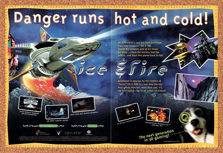 Ice & Fire PC Original 1997 Vintage Ad - Video Game Art Promo