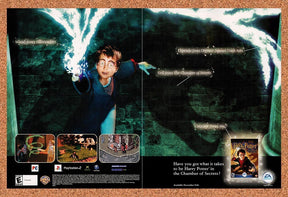 2002 Harry Potter Chamber Of Secrets PS2 Original Advertisement / Retro Promo v1