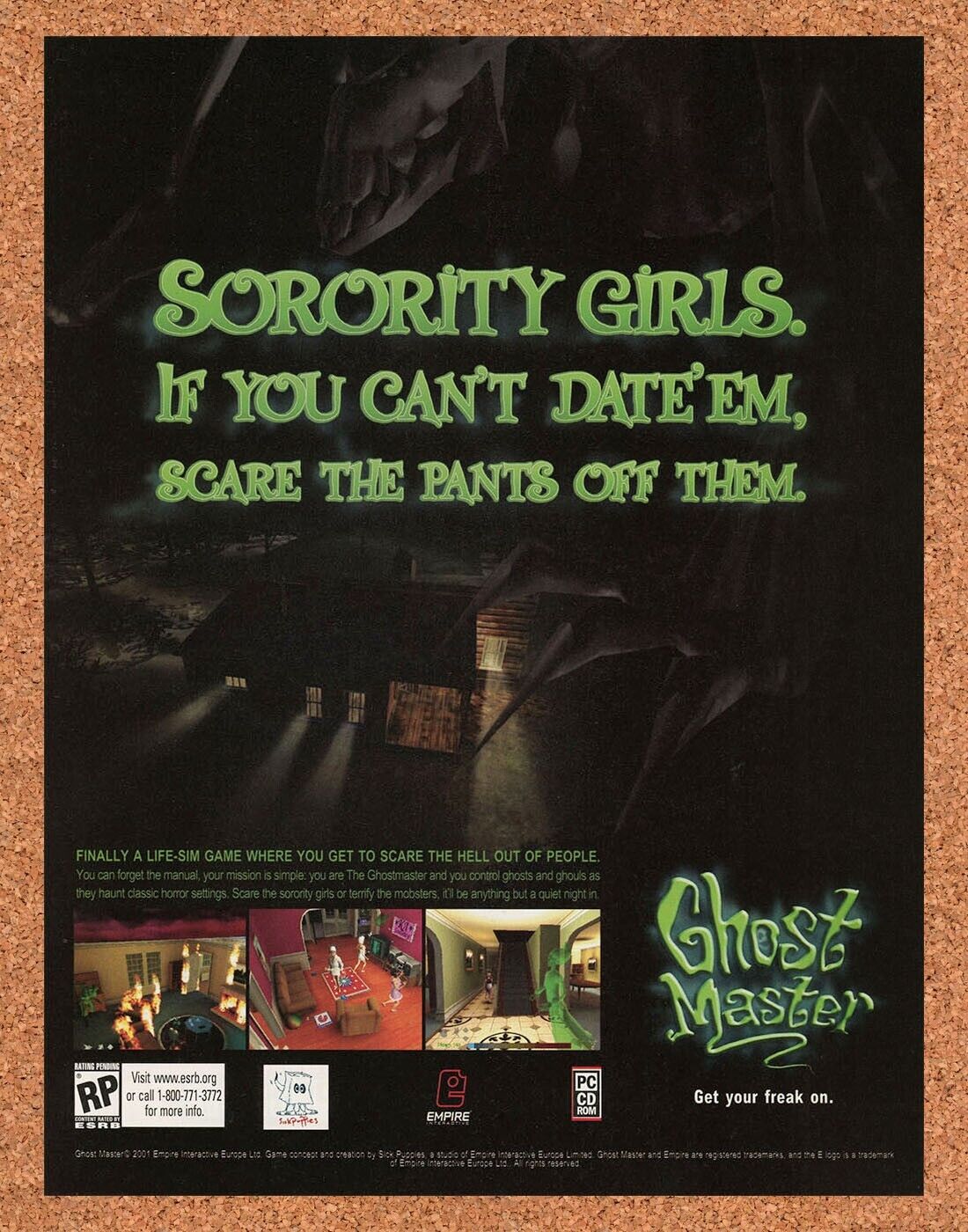 Ghost Master PC Original 2004 Ad Authentic Sick Puppies Video Game Promo v2