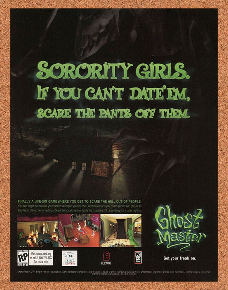Ghost Master PC Original 2004 Ad Authentic Sick Puppies Video Game Promo v2