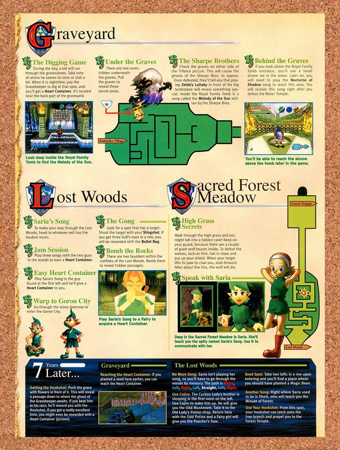 1999 Zelda Ocarina Of Time Graveyard - Sacred Forest Original Ad / Promo vr6