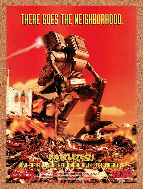 1994 BattleTech Genesis Original Advertisement / Retro Wall Art v2