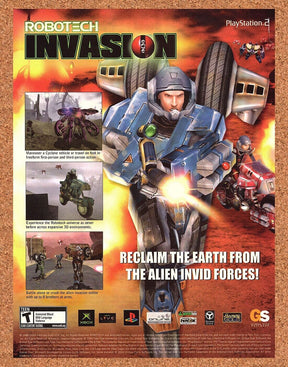 Original 2004 Robotech Invasion PS2 Vintage Ad - Video Game Promo Wall Art