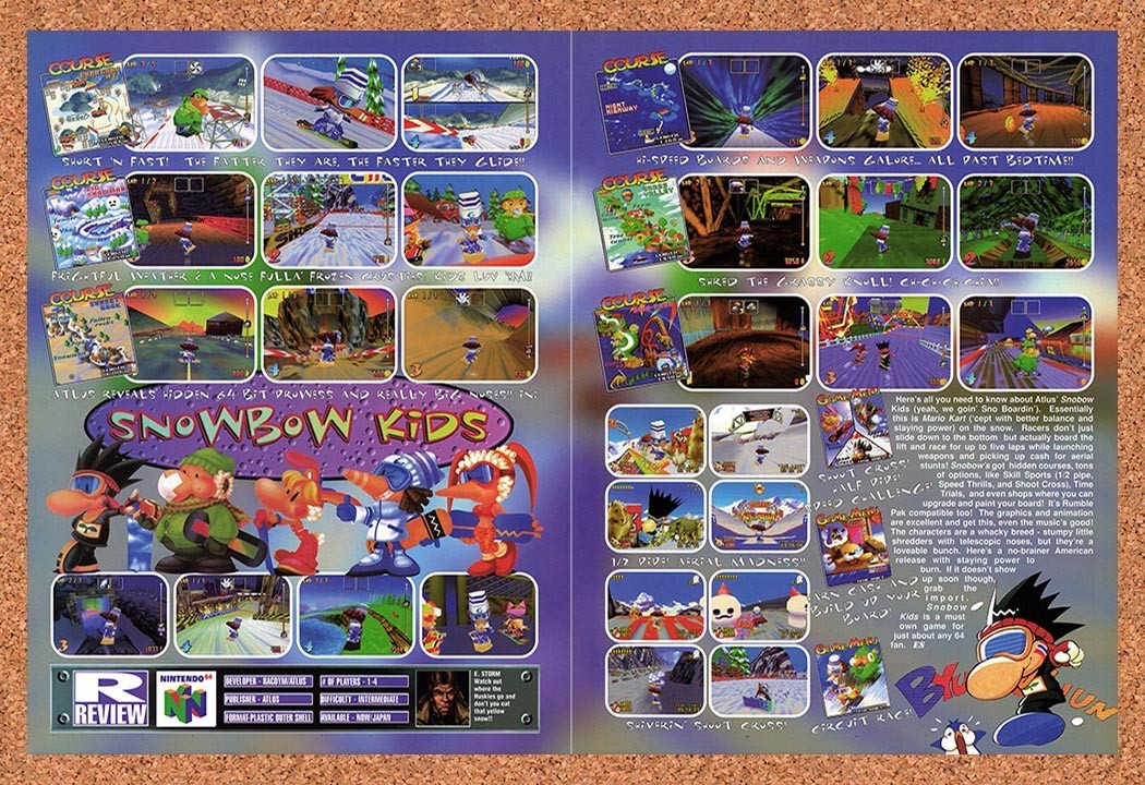 1998 Snowboard Kids N64 Original Advertisement / Retro Promo vr1