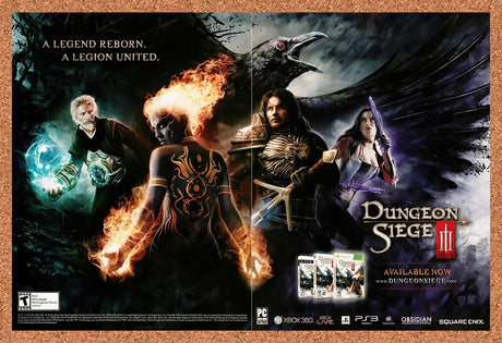 2011 Dungeon Siege III Xbox 360 Original Advertisement / Retro Wall Art v2