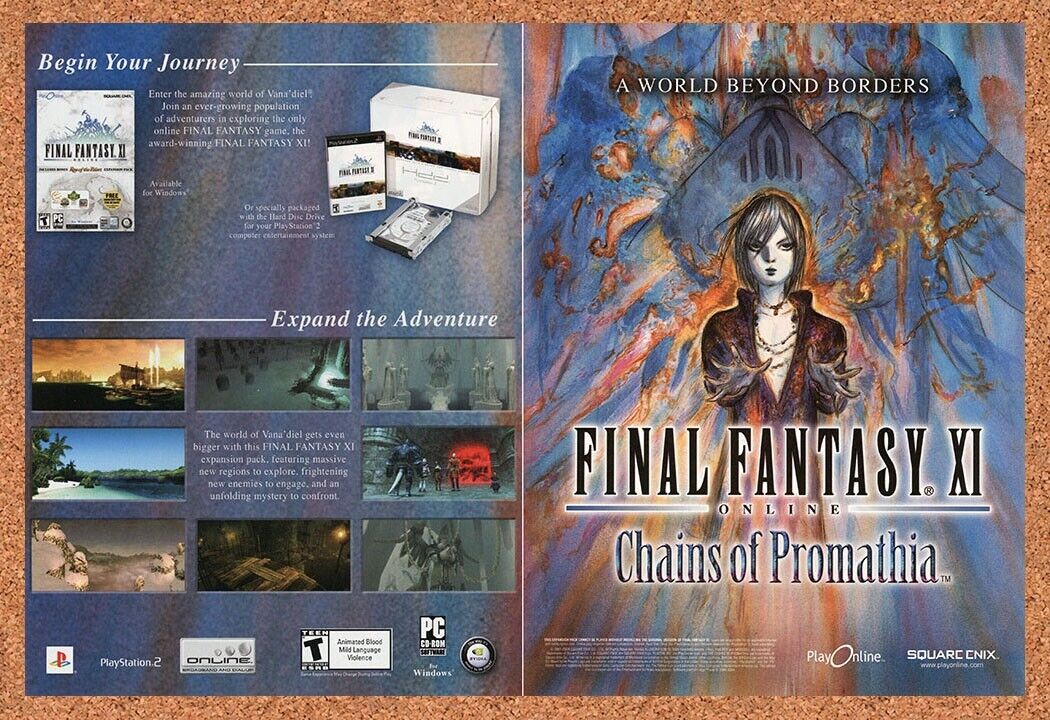 Final Fantasy X1 PC Chains Promathia Original 2005 Ad Authentic Game Art Promo