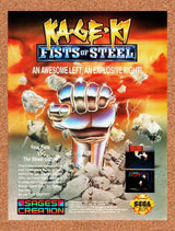 1991 Ka-Ge-Ki Fists Of Steel Genesis Original Advertisement / Retro Promo v1