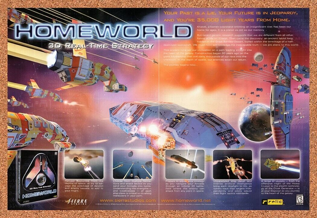1999 Homeworld PC Original Advertisement / Retro Wall Art v1