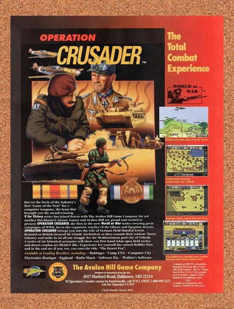 1994 Operation Crusader IBM Original Advertisement / Retro Wall Art v1