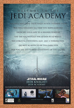 Star Wars Jedi Knights Academy Xbox Original 2005 Ad Authentic Video Game Promo