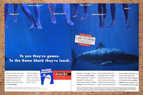 1996 GameShark Video Game Enhancer Original Advertisement / Retro Wall Art v14