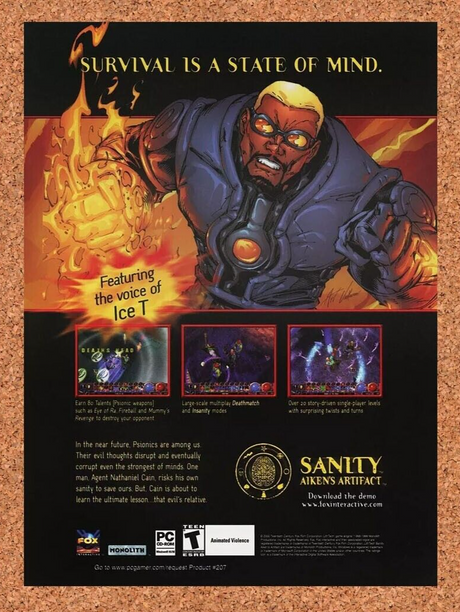 Sanity Aikens Artifact PC Original 2002 Ad Authentic Monolith Video Game Promo