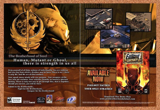Fallout Tactics PC Original 2002 Ad Authentic Strategy RPG Video Game Promo v4