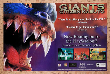 2001 Giants Citizen Kabuto PS2 Original Advertisement / Retro Wall Art v10