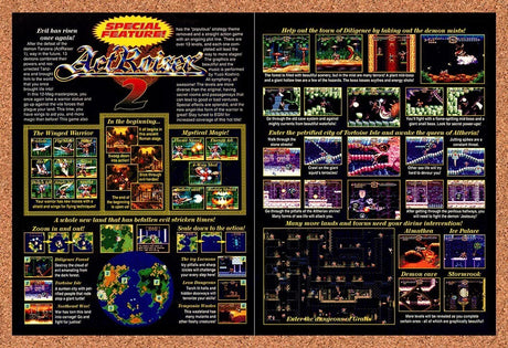 1993 ActRaiser 2 SNES Original Advertisement / Retro Promo v4