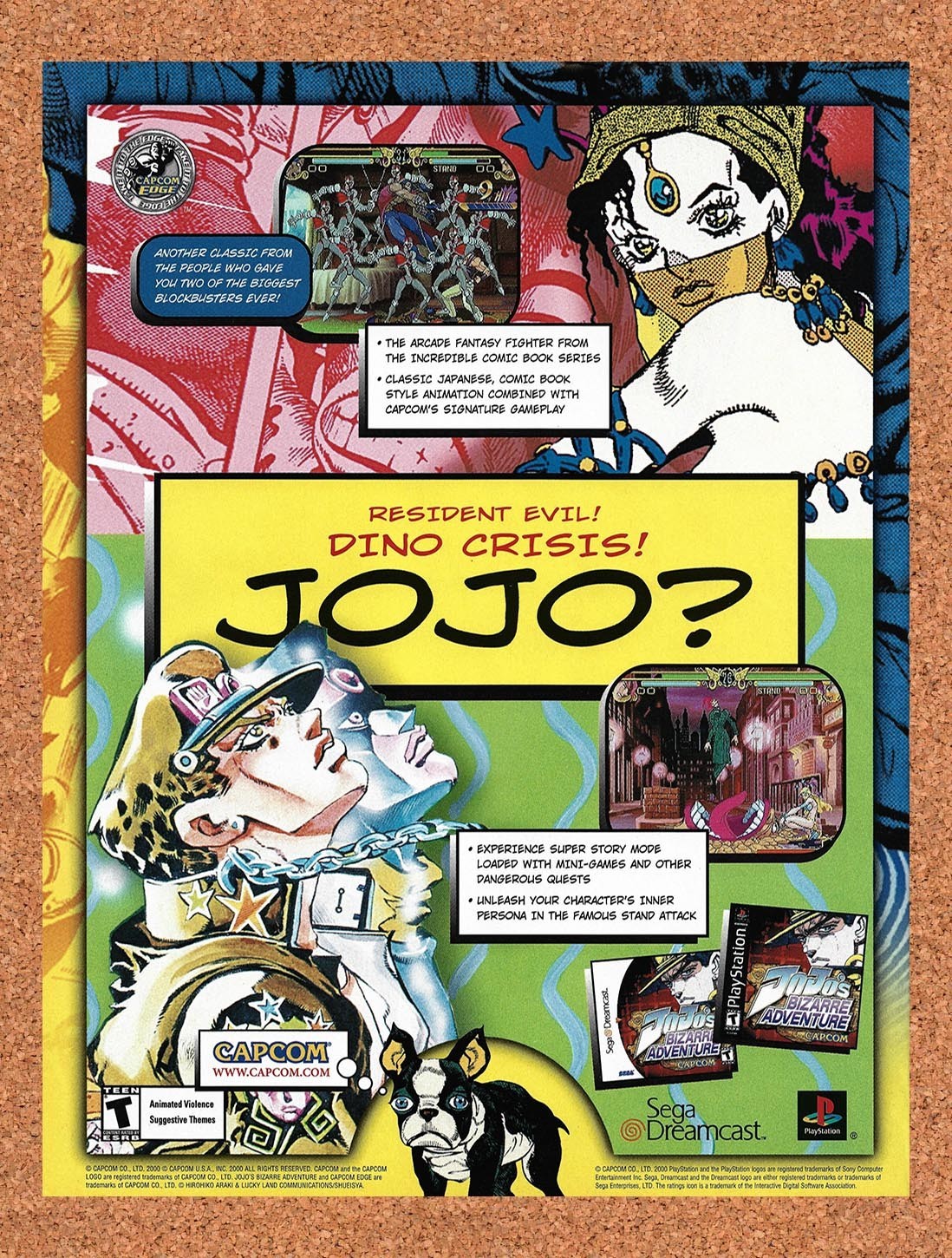 2000 JoJo's Bizarre Adventure Dreamcast Original Advertisement / Retro Promo v1