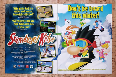 1998 Snowboard Kids N64 Original Advertisement / Retro Wall Art v1