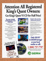 1993 King's Quest VI Heir Today Gone Tomorrow PC Original Ad / Retro Promo v1