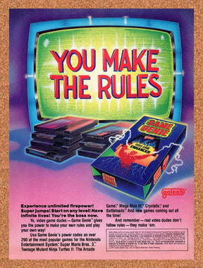 1992 Game Genie NES Original Advertisement / Retro Wall Art v4