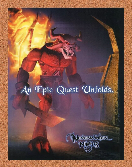 Neverwinter Nights PC Original 2004 Ad Authentic Bioware RPG Video Game Promo v1