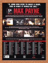 Max Payne PC Original 2004 Ad Authentic Unique Rating Chart Video Game Promo
