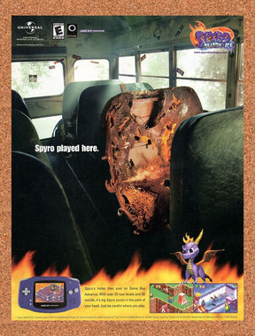 2001 Spyro Season Of Ice GBA Original Advertisement / Retro Wall Art v1