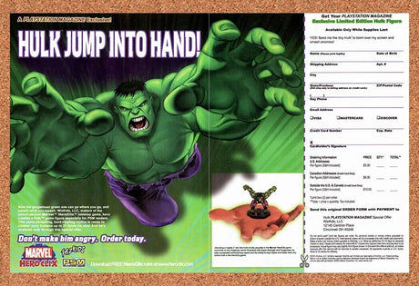 Hulk Marvel Original 2003 Vintage Ad - Video Game MCU Figure Order Promo