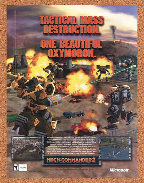 Battletech Mech Commander 2 PC Original 2004 Ad Authentic Video Game Promo v1