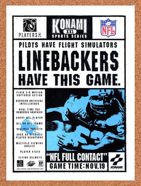 1995 Konami XXL Sports Series NFL Full Contact Original Advertisement / Promo v1