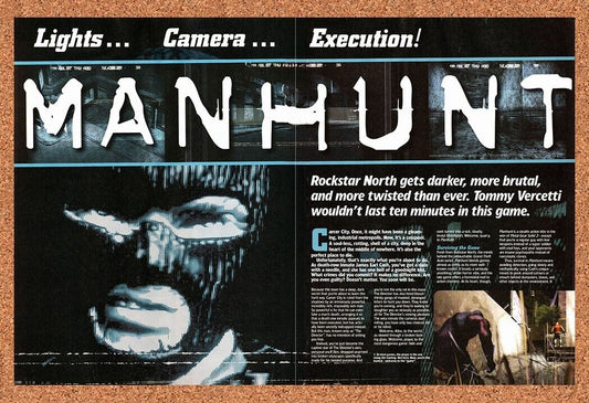 Manhunt PS2 Original 2002 Vintage Ad - Video Game Review Promo