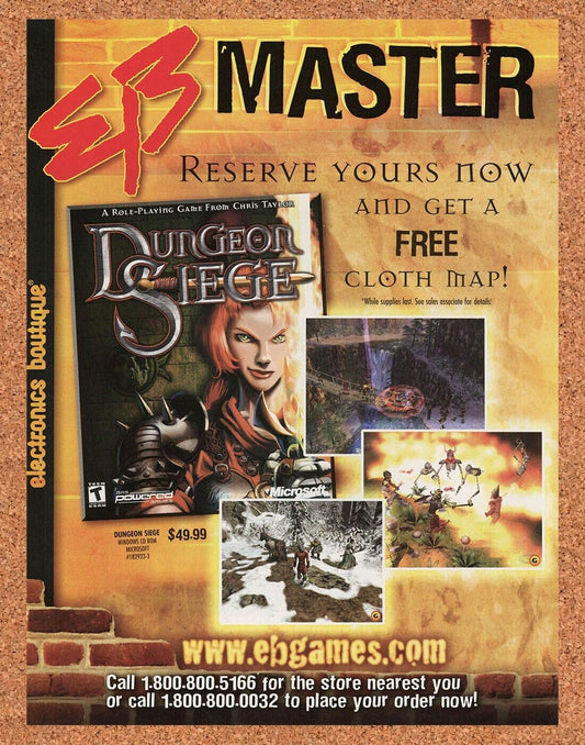 Dungeon Siege PC Original 2003 Ad Authentic EB Games RPG Video Game Promo